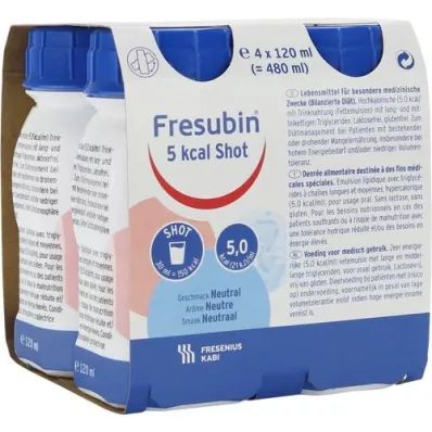 FRESUBIN 5 kcal SHOT Neutral lösning, 4X120 ml