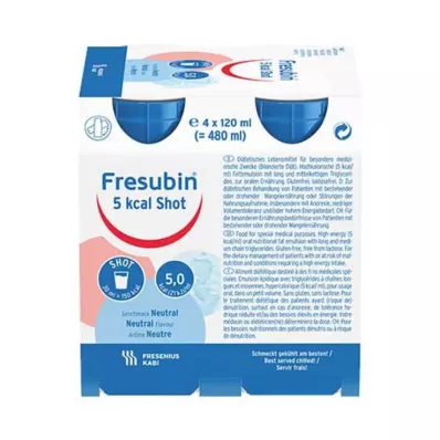 FRESUBIN 5 kcal SHOT Neutral lösning, 4X120 ml FRESUBIN 5 kcal SHOT Neutral lösning, 4X120 ml