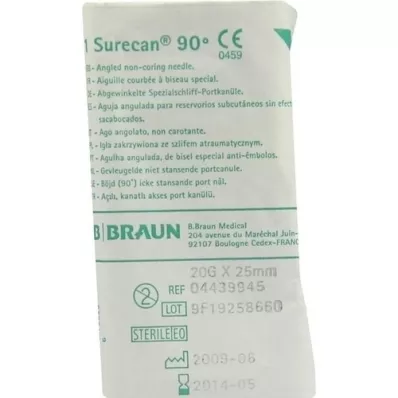 SURECAN Portkanyl 20 Gx25 mm vinklad, 1 st