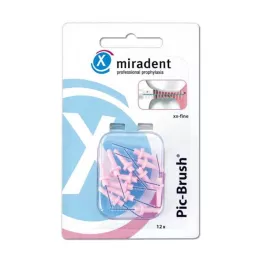 MIRADENT Interd.Pic-Brush ersättningsborste xx-fine rosa, 12 st