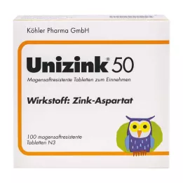 UNIZINK 50 enterotabletter, 100 st