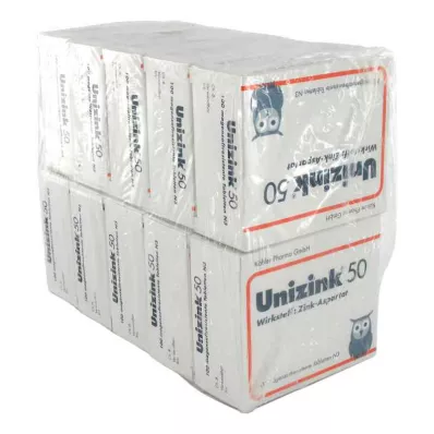 UNIZINK 50 enterotabletter, 10X100 st