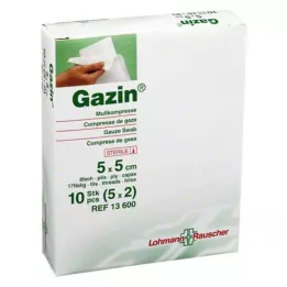 GAZIN Gasväv comp.5x5 cm steril 8x, 5X2 st