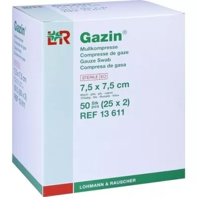 GAZIN Gasbinda komp.7,5x7,5 cm steril 8x, 25X2 st