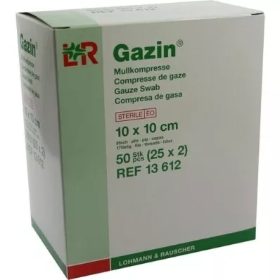 GAZIN Gasbinda komp.10x10 cm steril 8x, 25X2 st