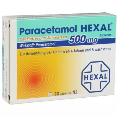 PARACETAMOL 500 mg HEXAL mot feber och smärta Tab. 20 st