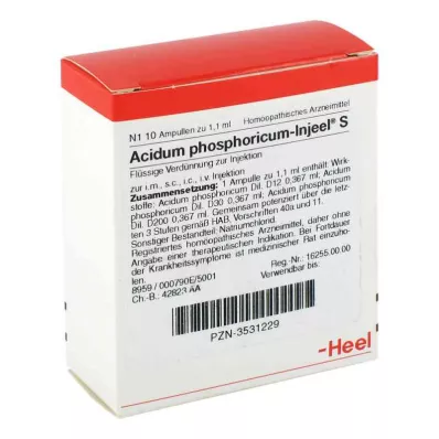 ACIDUM PHOSPHORICUM INJEEL S Ampuller, 10 st ACIDUM PHOSPHORICUM INJEEL S Ampuller, 10 st