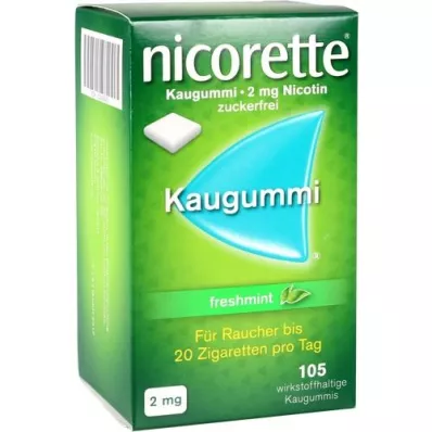 NICORETTE 2 mg tuggummi med färsk mynta, 105 st