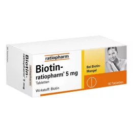 BIOTIN-RATIOPHARM 5 mg tabletter, 90 st