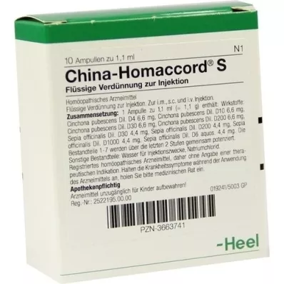 CHINA HOMACCORD S Ampuller, 10 st