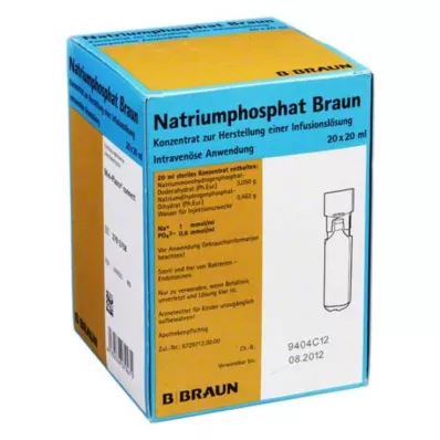 Natriumfosfat Braun Mpc infusionslösning koncentrat, 20x20 ml Natriumfosfat Braun Mpc infusionslösning koncentrat, 20x20 ml