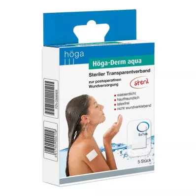 HÖGA-DERM aqua ste.Transp.Dressing.with.Wound.Res.5x7 cm, 5 st