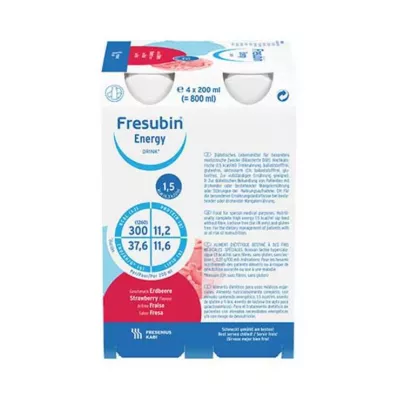 FRESUBIN ENERGY DRINK Flaska med jordgubbsdryck 6X4X200 ml
