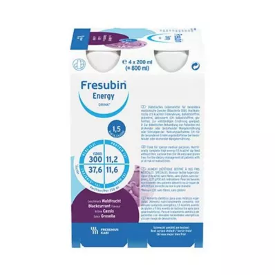 FRESUBIN ENERGY DRINK Dryckesflaska med skogsfrukt, 4X200 ml