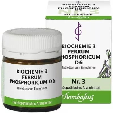 BIOCHEMIE 3 Ferrum phosphoricum D 6 tabletter, 80 st