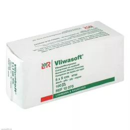 VLIWASOFT Icke-vävda kompresser 5x5 cm, icke-sterila 4 l., 100 st