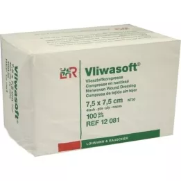 VLIWASOFT Icke-vävda kompresser 7,5x7,5 cm icke-sterila 4 l., 100 st