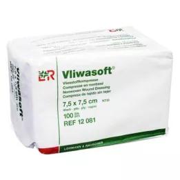 VLIWASOFT Icke-vävda kompresser 7,5x7,5 cm icke-sterila 4 l., 100 st