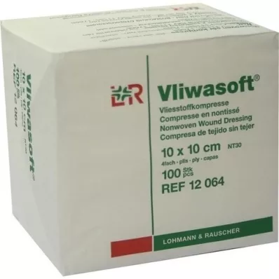 VLIWASOFT Icke-vävda kompresser 10x10 cm, icke-sterila 4 l., 100 st