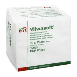 VLIWASOFT Icke-vävda kompresser 10x10 cm, icke-sterila 4 l., 100 st