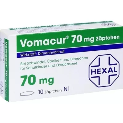 VOMACUR 70 suppositorier, 10 st