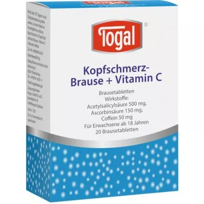 TOGAL Huvudvärk brustabletter + Vit.C brustabletter, 20 st