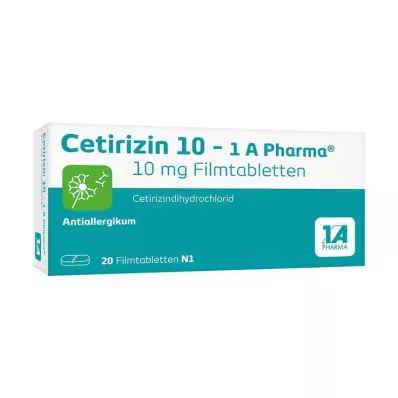 CETIRIZIN 10-1A Pharma filmdragerade tabletter, 20 st CETIRIZIN 10-1A Pharma filmdragerade tabletter, 20 st