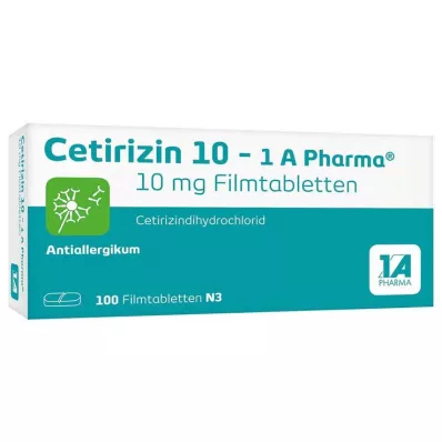CETIRIZIN 10-1A Pharma filmdragerade tabletter, 100 st CETIRIZIN 10-1A Pharma filmdragerade tabletter, 100 st