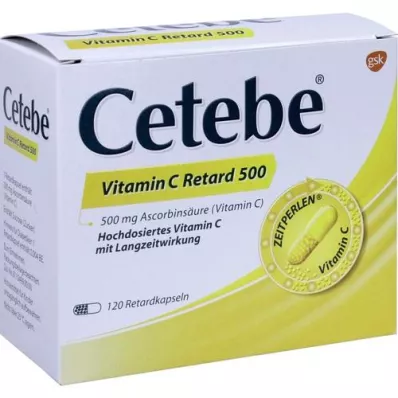 CETEBE C-vitamin kapslar med långsam frisättning 500 mg, 120 st