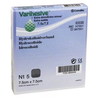 VARIHESIVE extra tunn 7,5x7,5 cm HKV hydroaktiv, 5 st VARIHESIVE extra tunn 7,5x7,5 cm HKV hydroaktiv, 5 st