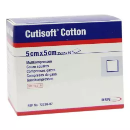 CUTISOFT Bomull Compr.5x5 cm steril 12x, 25X2 St