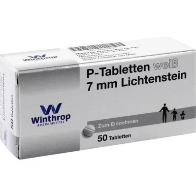 P TABLETTEN vit 7 mm delning, 50 st