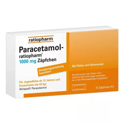 PARACETAMOL-ratiopharm 1 000 mg suppositorier, 10 st