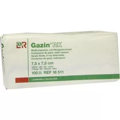 GAZIN Gasbinda komp.7,5x7,5 cm icke-steril 12x RK, 100 st