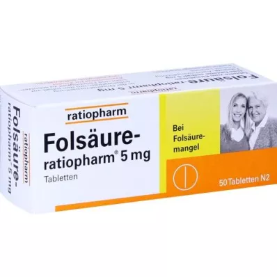 FOLSÄURE-RATIOPHARM 5 mg tabletter, 50 st