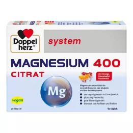 DOPPELHERZ Magnesium 400 Citrat system Granulat, 20 st