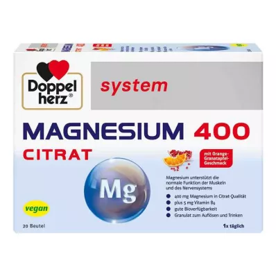 DOPPELHERZ Magnesium 400 Citrat system Granulat, 20 st DOPPELHERZ Magnesium 400 Citrat system Granulat, 20 st