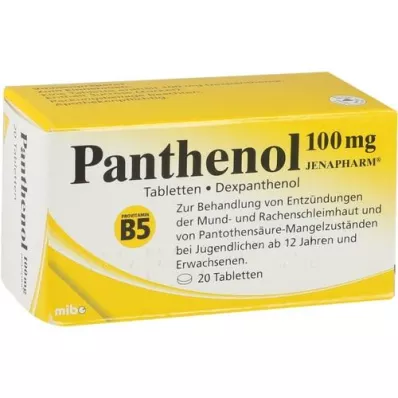 PANTHENOL 100 mg Jenapharm tabletter, 20 st