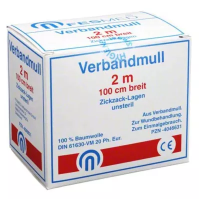 VERBANDMULL 2x1 m sicksack BW 20/100 osteril, 1 st
