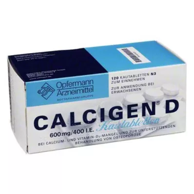 CALCIGEN D 600 mg/400 I.U. Tuggtabletter, 120 st
