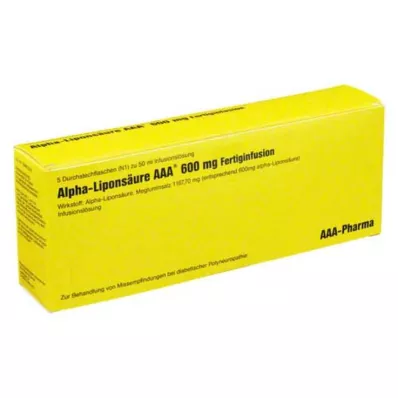 ALPHA LIPONSÄURE AAA 600 mg injektionsflaskor, 5X50 ml