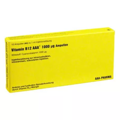 VITAMIN B12 AAA 1000 μg ampuller, 10X1 ml VITAMIN B12 AAA 1000 μg ampuller, 10X1 ml