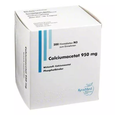 CALCIUMACETAT 950 mg filmdragerade tabletter, 200 st