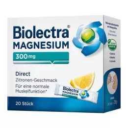 BIOLECTRA Magnesium 300 mg Direkt Citronpinnar, 20 st