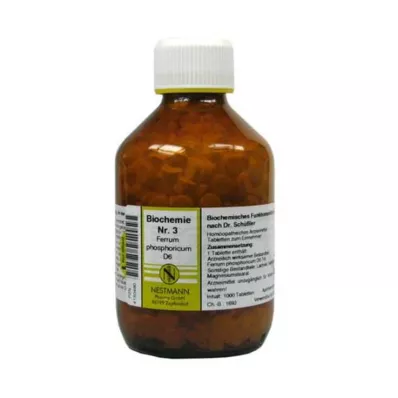 BIOCHEMIE 3 Ferrum phosphoricum D 6 tabletter, 1000 st