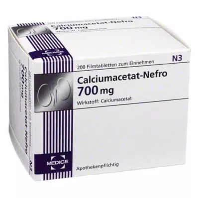 Kalciumacetat Nefro 700 mg filmdragerade tabletter, 200 st Kalciumacetat Nefro 700 mg filmdragerade tabletter, 200 st