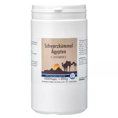 SCHWARZKÜMMEL ÄGYPTEN+E Kapslar, 1000 Kapslar SCHWARZKÜMMEL ÄGYPTEN+E Kapslar, 1000 Kapslar