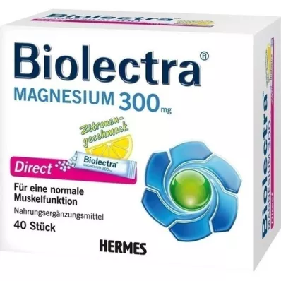 BIOLECTRA Magnesium 300 mg Direkt Citronpinnar, 40 st