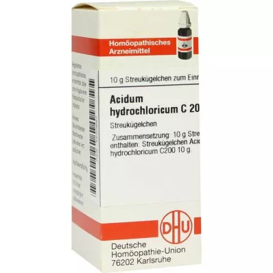 ACIDUM HYDROCHLORICUM C 200 globuli, 10 g ACIDUM HYDROCHLORICUM C 200 globuli, 10 g