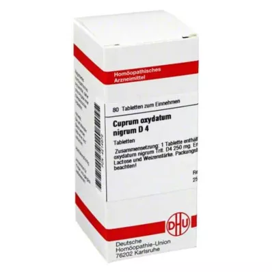 CUPRUM OXYDATUM nigrum D 4 tabletter, 80 pc
